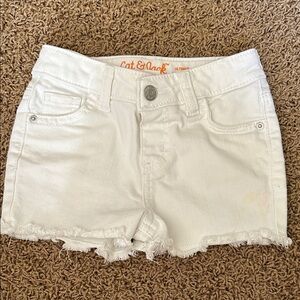 Cat & Jack Frayed Hem girls White Shorts